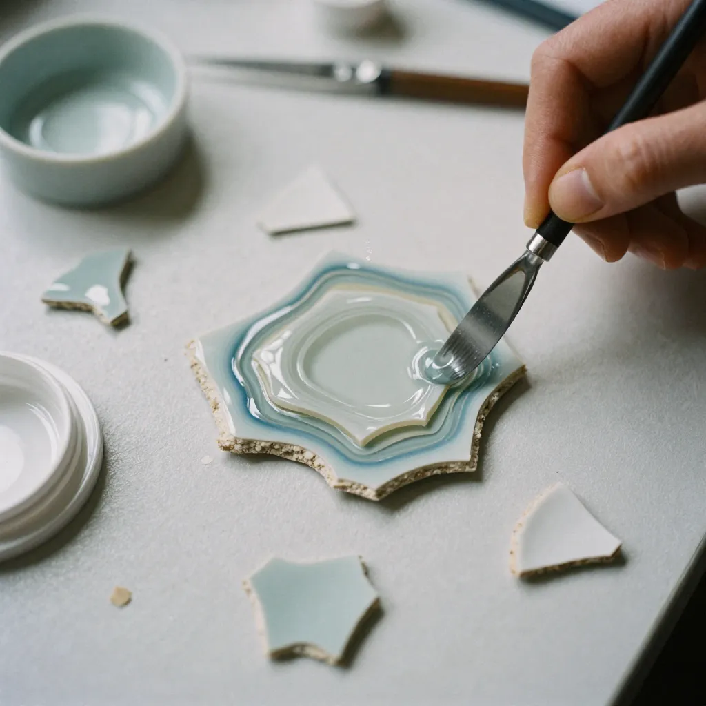 Kristallijn glazuurtechniek detail